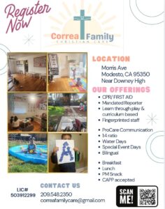 Correa Family Daycare Flier